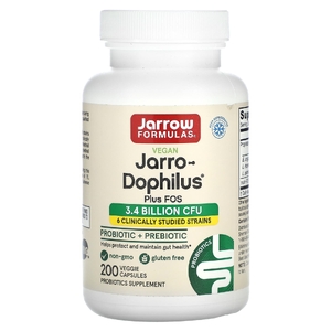Jarrow Formulas, веганский пробиотик + пребиотик Jarro-Dophilus®, 200 растительных капсул