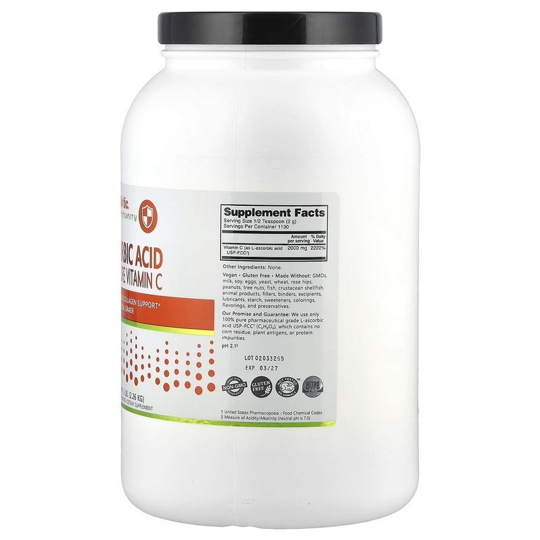 NutriBiotic, Immunity, аскорбиновая кислота, 100% чистый витамин C, кристаллический порошок, 2.26 кг (5 фунтов)