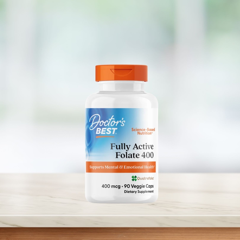 Doctor's Best, активный фолат, 400 мкг, 90 вегетарианских капсул