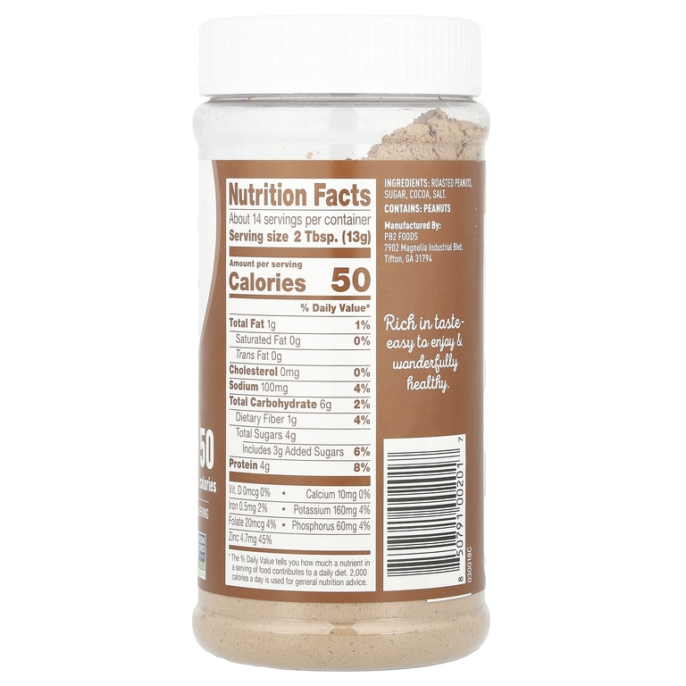 PB2 Foods, Арахисовый порошок, какао, 184 г (6,5 унции)