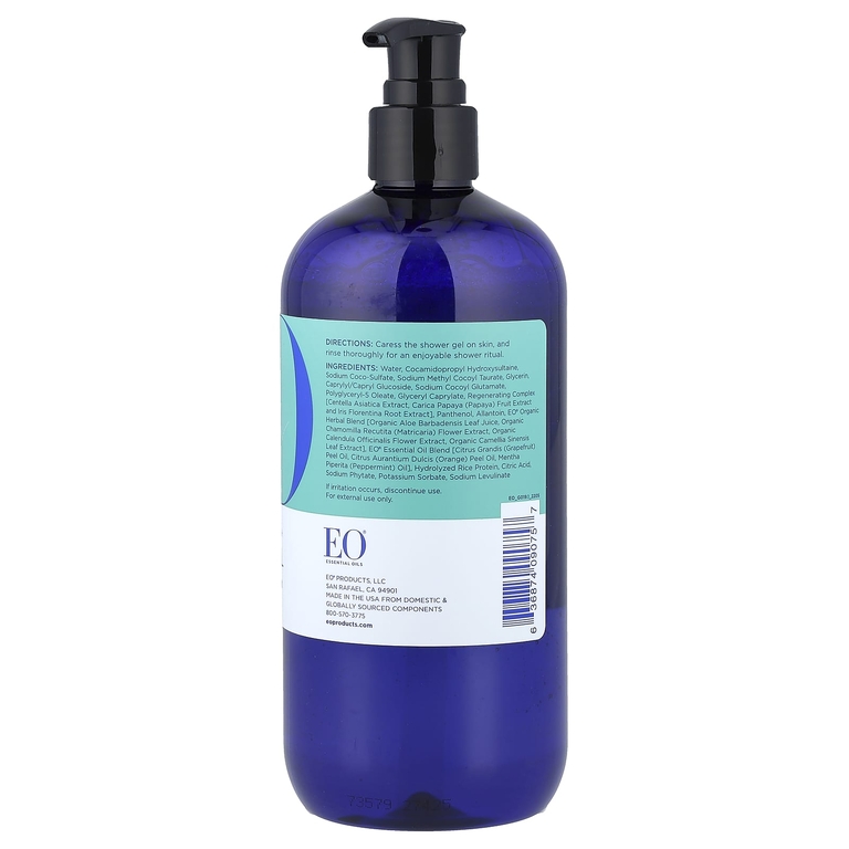 EO Products, гель для душа, бодрящий грейпфрут и мята, 473 мл (16 жидк. унций)