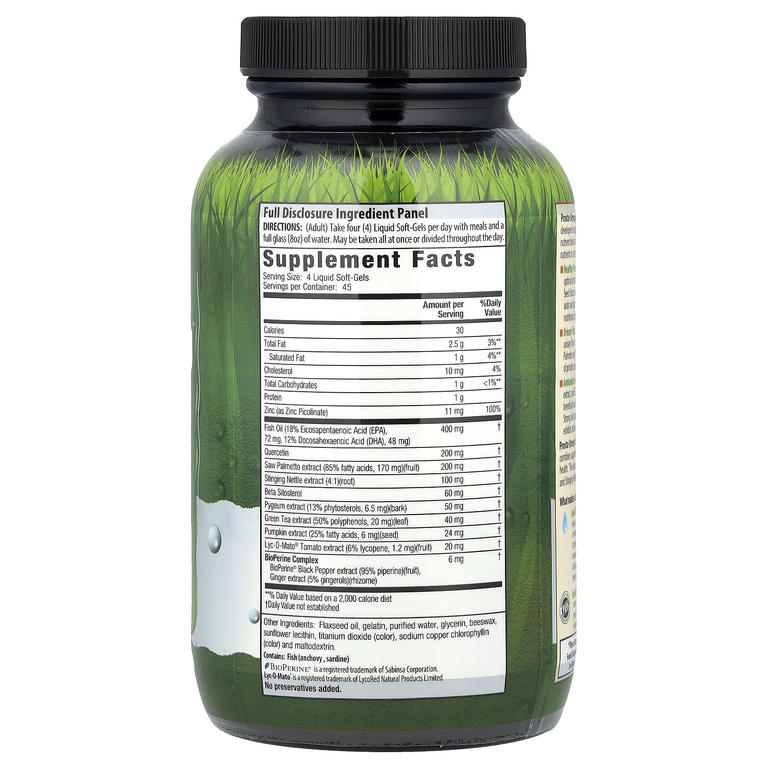 Irwin Naturals, Добавка для здоровья простаты, 180 мягких таблеток