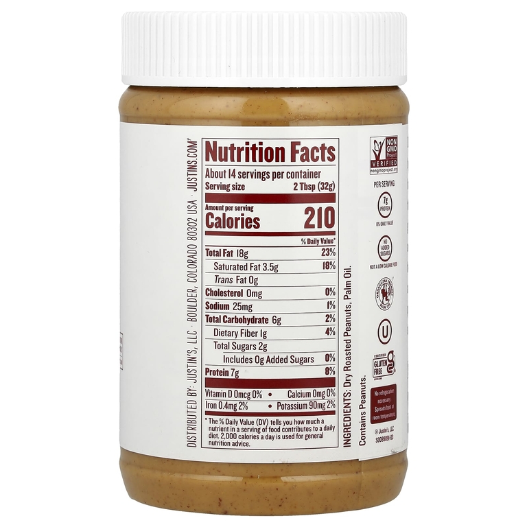 Justin's Nut Butter, Классическое арахисовое масло, 16 унций (454 г)