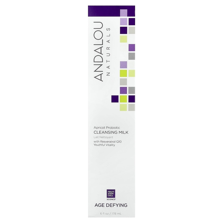 Andalou Naturals, очищающее молочко с абрикосовыми пробиотиками, антивозрастное, 178 мл (6 жидк. унций)