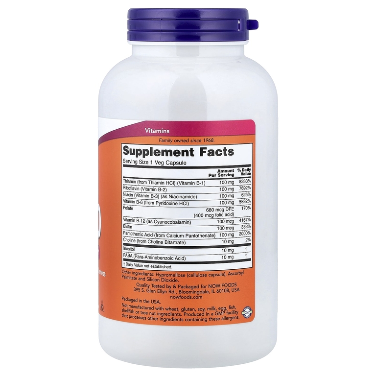 NOW Foods, B-100, 250 растительных капсул