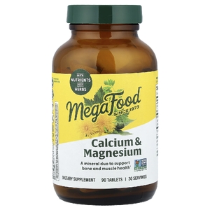 MegaFood, Кальций и магний, 90 таблеток