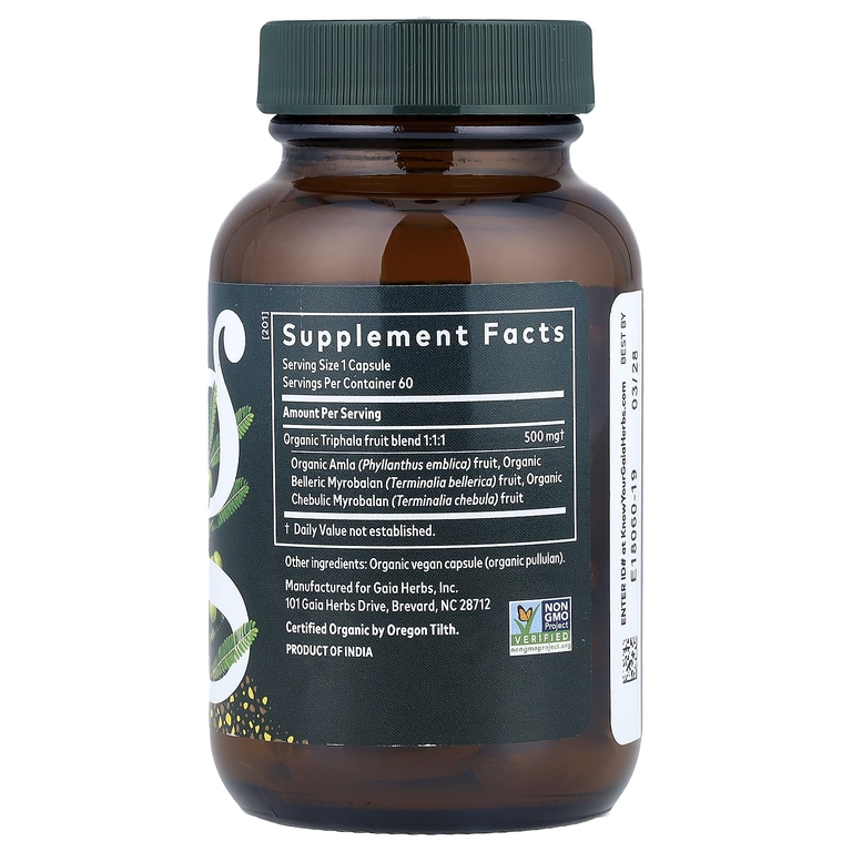 Gaia Herbs, плоды трифала, 60 веганских капсул