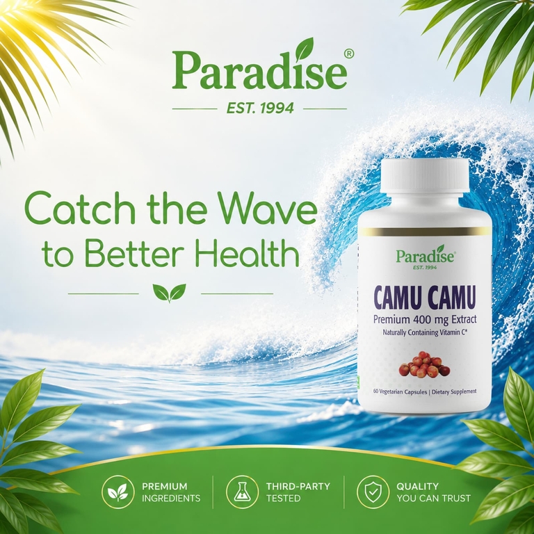 Paradise Herbs, Экстракт каму-каму, 400 мг, 60 вегетарианских капсул
