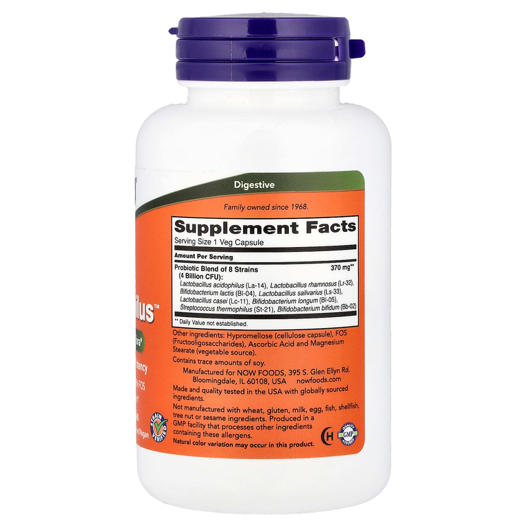 NOW Foods, Смесь пробиотиков из 8 штаммов, 120 растительных капсул