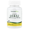NaturesPlus, витамины D3 и К2, 90 капсул
