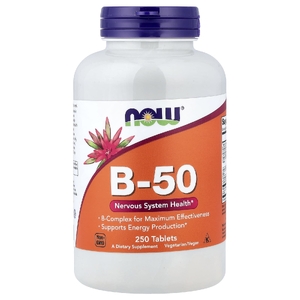 NOW Foods, B-50, добавка с витаминами группы В, 250 таблеток