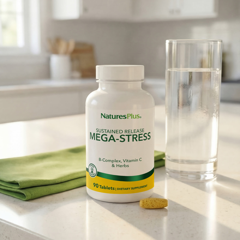 NaturesPlus, Мега-стресс с замедленным высвобождением, 90 таблеток