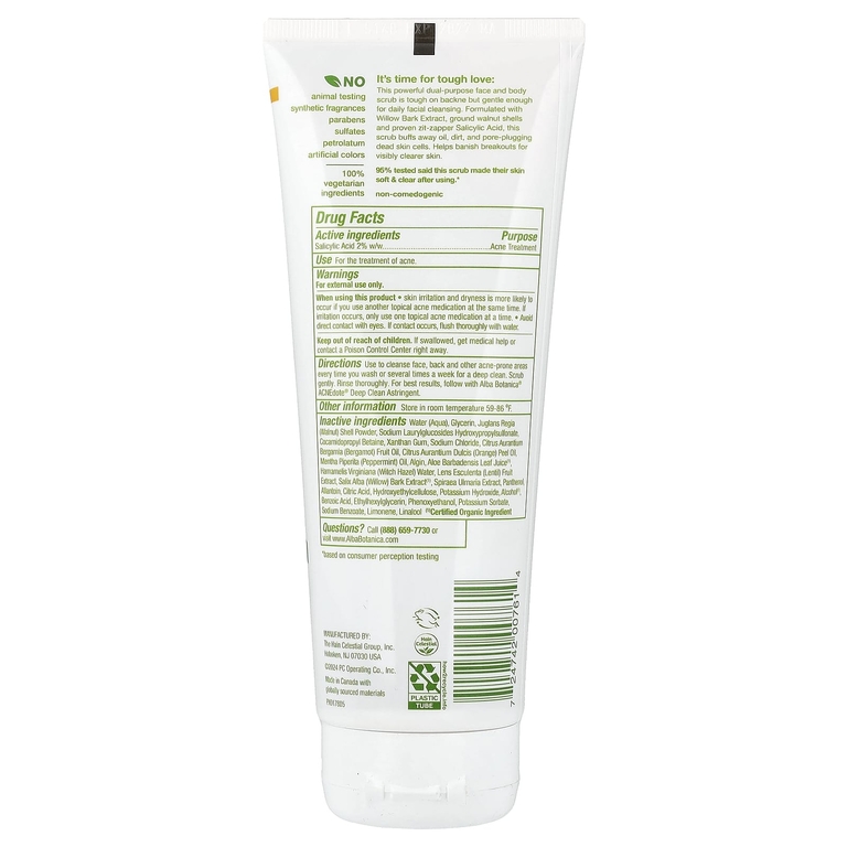 Alba Botanica, скраб для лица и тела, максимальная эффективность, 227 г (8 унций)