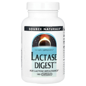 Source Naturals, пищеварительные ферменты для людей с непереносимостью лактозы, 180 капсул (90 мг в 1 капсуле)