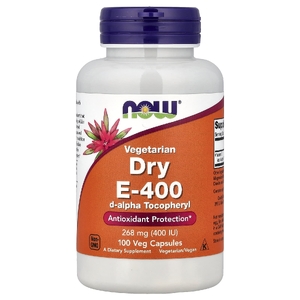 NOW Foods, витамин E-400, вегетарианский продукт, 268 мг (400 МЕ), 100 вегетарианских капсул