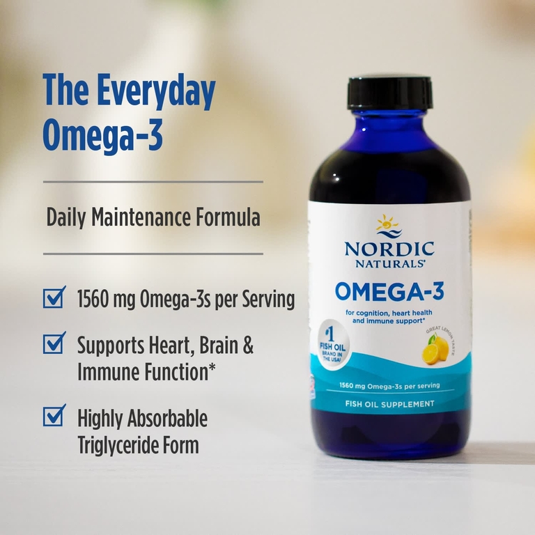 Nordic Naturals, омега-3, со вкусом лимона, 1560 мг, 237 мл (8 жидк. унций)