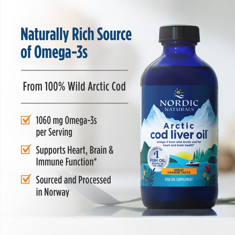 Nordic Naturals, Жир из печени арктической трески, со вкусом апельсина, 1060 мг, 473 мл (16 жидк. унций)