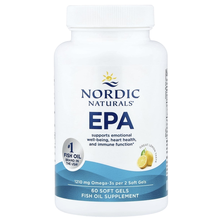 Nordic Naturals, ЭПК, со вкусом лимона, 1210 мг, 60 капсул (605 мг в 1 капсуле)