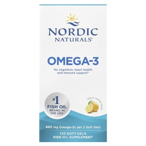 Nordic Naturals, омега-3, со вкусом лимона, 120 капсул (345 мг в 1 капсуле)
