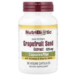 NutriBiotic, Высокоэффективный экстракт семян грейпфрута, с эхинацеей и полынью однолетней, 125 мг, 90 веганских капсул