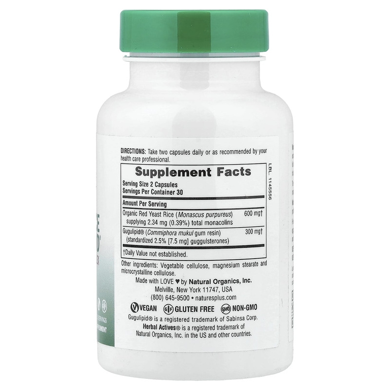 NaturesPlus, красный ферментированный рис, 60 капсул