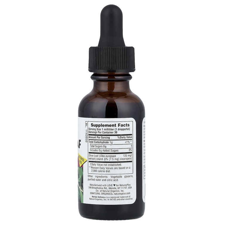 NaturesPlus, экстракт листьев оливкового дерева, без спирта, 30 мл (1 жидк. унция)