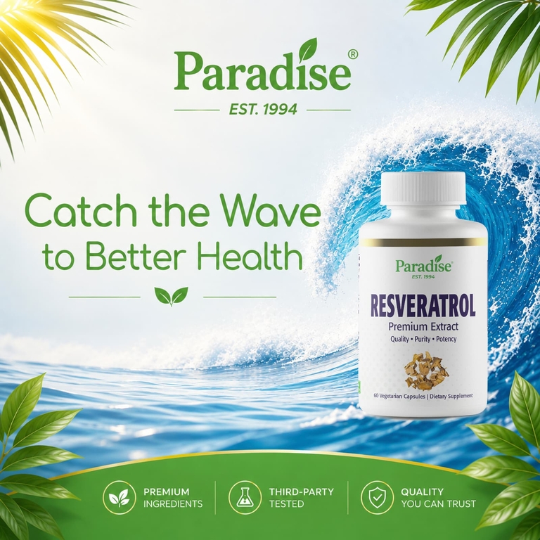 Paradise Herbs, ресвератрол, 60 вегетарианских капсул (100 мг в 1 капсуле)