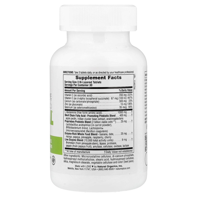 Nature's Plus, Комплексная поддержка пищеварения, 90 двухслойных таблеток