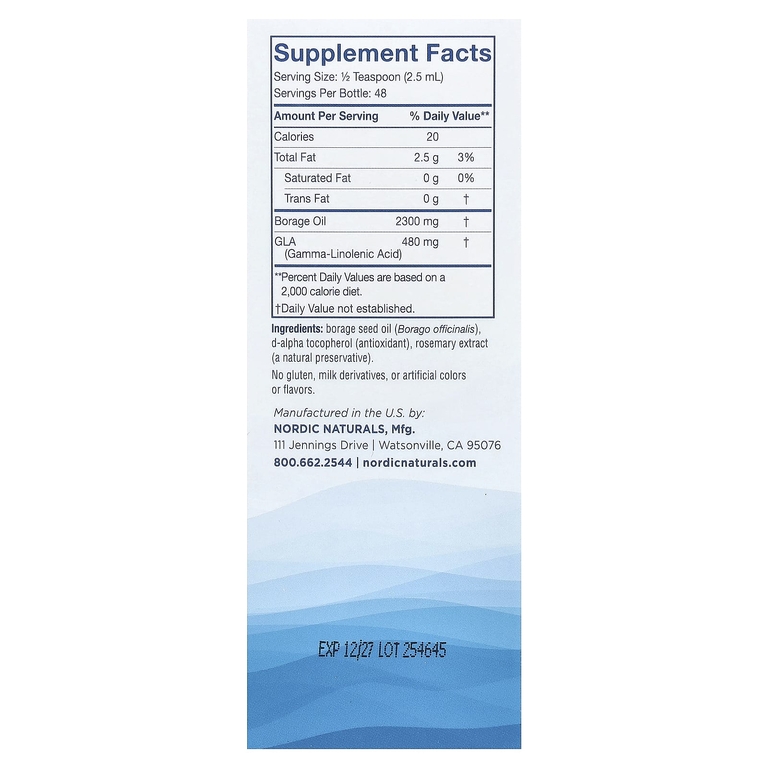 Nordic Naturals, масло бурачника, 119 мл (4 жидк. унц.)