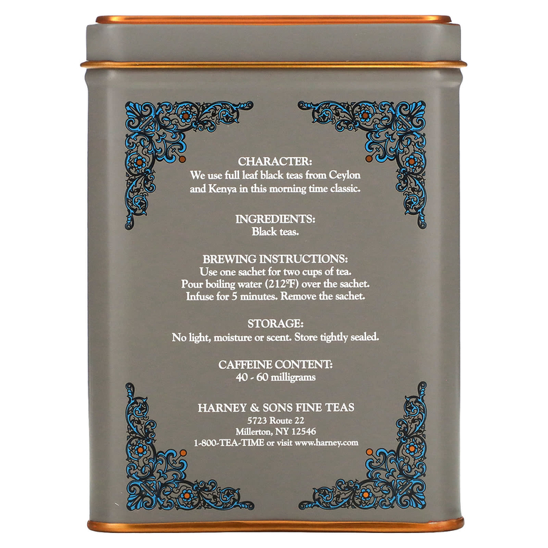 Harney & Sons, черный чай, английский завтрак, 20 чайных пакетиков, 40 г (1,4 унции)