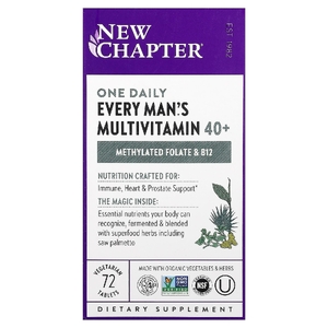 New Chapter, мультивитамины для мужчин после 40 лет, 72 растительные таблетки