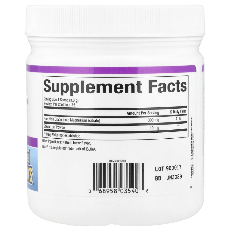 Natural Factors, порошок цитрата магния, смесь для приготовления напитка, со вкусом ягод, 250 г (8,8 унции)