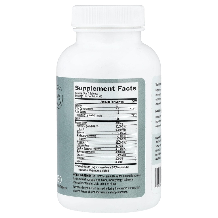 Houston Enzymes, Жевательные пищеварительные ферменты, 180 жевательных таблеток