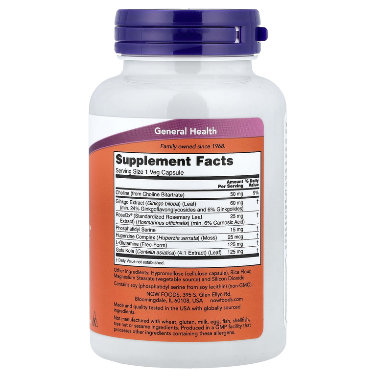 NOW Foods, добавка для поддержки работы мозга Brain Elevate™, 120 растительных капсул
