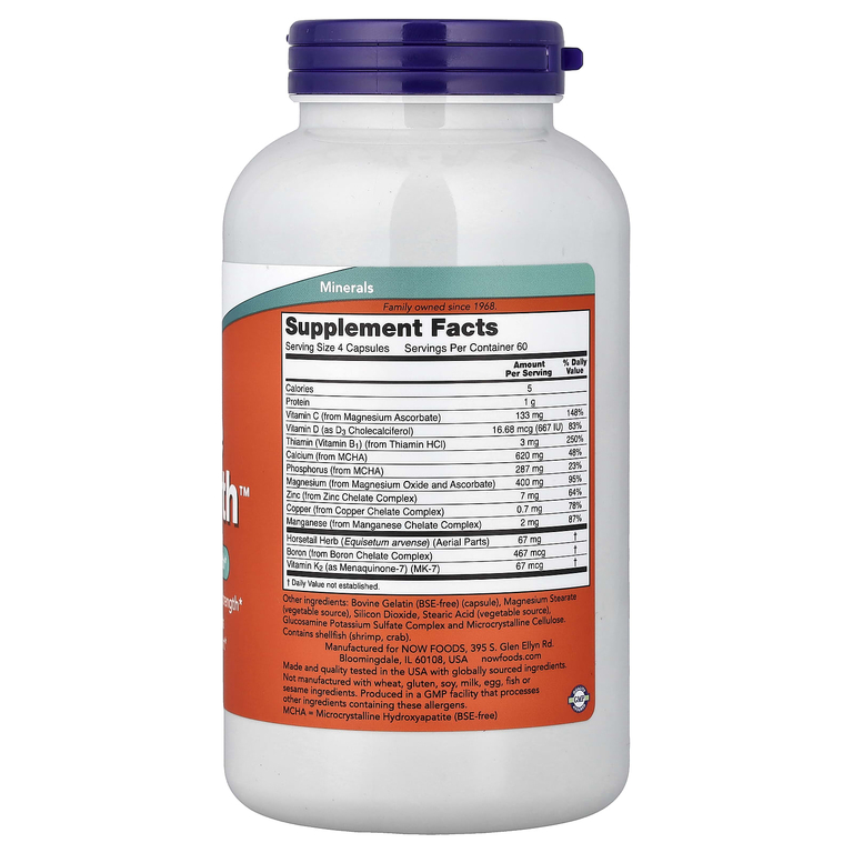 NOW Foods, комплекс для поддержки здоровья костей, 240 капсул