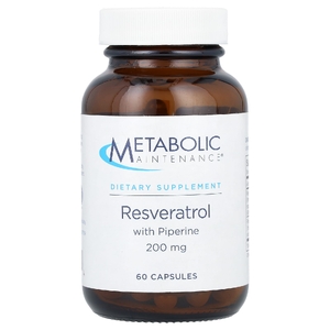 Metabolic Maintenance, ресвератрол с пиперином, 200 мг, 60 капсул