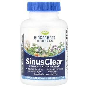 RidgeCrest Herbals, Комплексная поддержка носовых пазух, 60 капсул