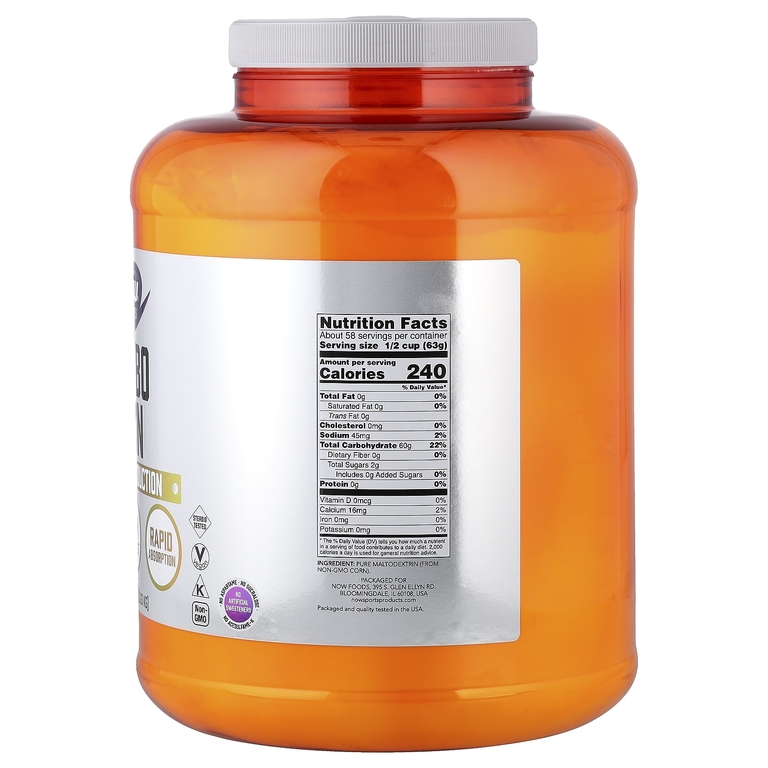 NOW Foods, Спорт, чистый мальтодекстрин, 3,63 кг (8 фунтов)