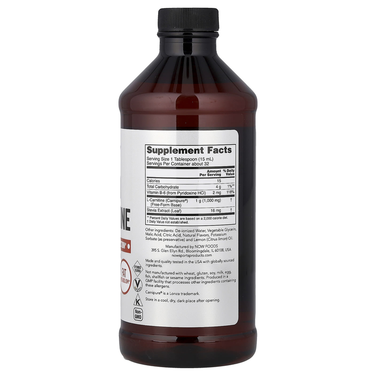 l carnitine now sports . 1 - Foods, Sports, Liquid L-Carnitine, Citrus, 32 fl oz (946 ml) NOW Foods Sports, Liquid L-Carnitine,