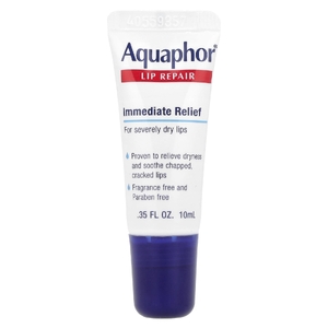 Aquaphor, восстанавливающий бальзам для губ мгновенного действия, без отдушек, 10 мл (0,35 жидк. унции)