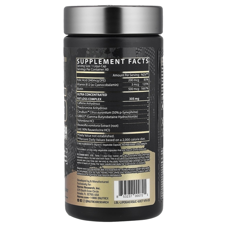 Nutrex Research, комплекс для снижения веса для женщин, концентрат, 60 капсул