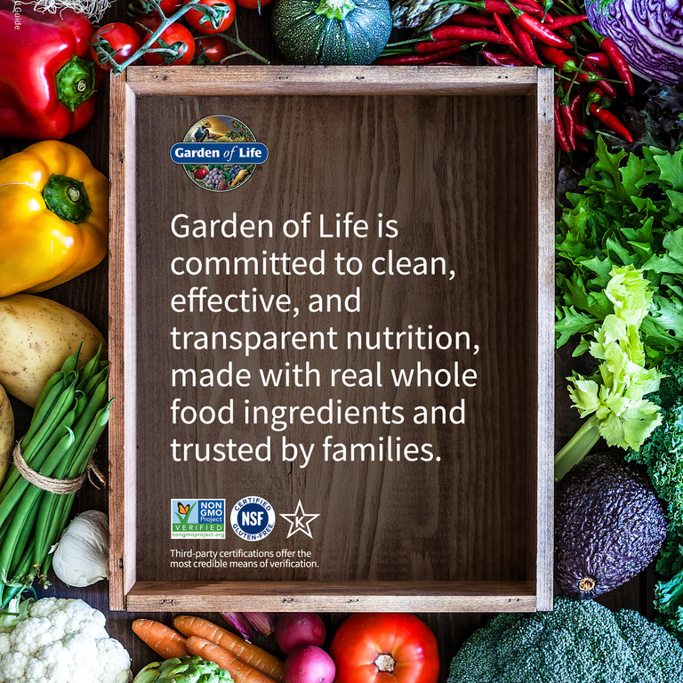 Garden of Life, цинк с витамином C, 60 веганских капсул