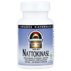 Source Naturals, наттокиназа, 100 мг, 30 веганских капсул