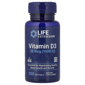 Life Extension, витамин D3, 25 мкг (1000 МЕ), 250 капсул
