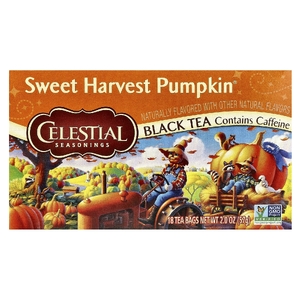 Celestial Seasonings, черный чай, сладкая тыква, 18 чайных пакетиков, 57 г (2 унции) (Товар снят с продажи) 