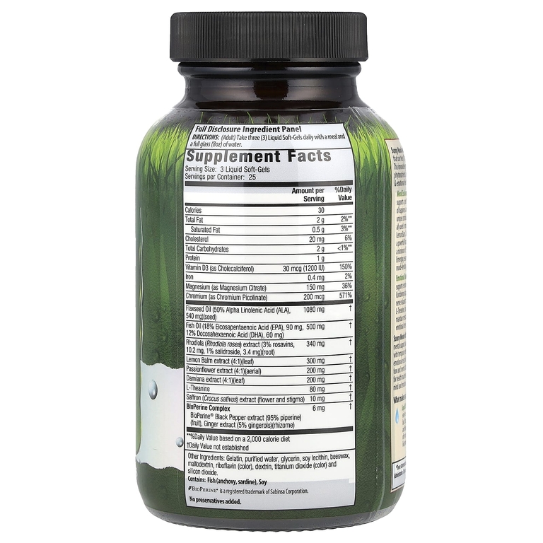 Irwin Naturals, комплекс для улучшения настроения и эмоционального здоровья, 75 желатиновых капсул с жидкостью