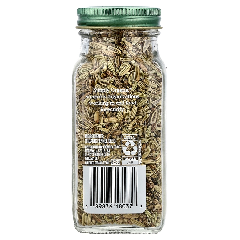 Simply Organic, семена фенхеля, 54 г (1,9 унции)