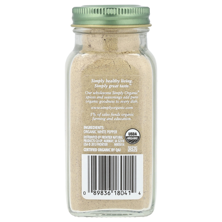 Simply Organic, белый перец, 81 г (2,86 унции)