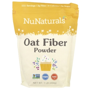 NuNaturals, порошок из овсяной клетчатки, 454 г (1 фунт)