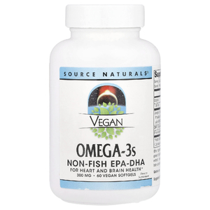 Source Naturals, омега-3 для веганов, ЭПК и ДГК из рыбы, 300 мг, 60 веганских капсул